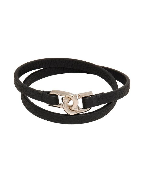 フェラガモ メンズ 付属物 ブレスレット・バングル・アンクレット FERRAGAMO 腕輪 Black 黒いこと