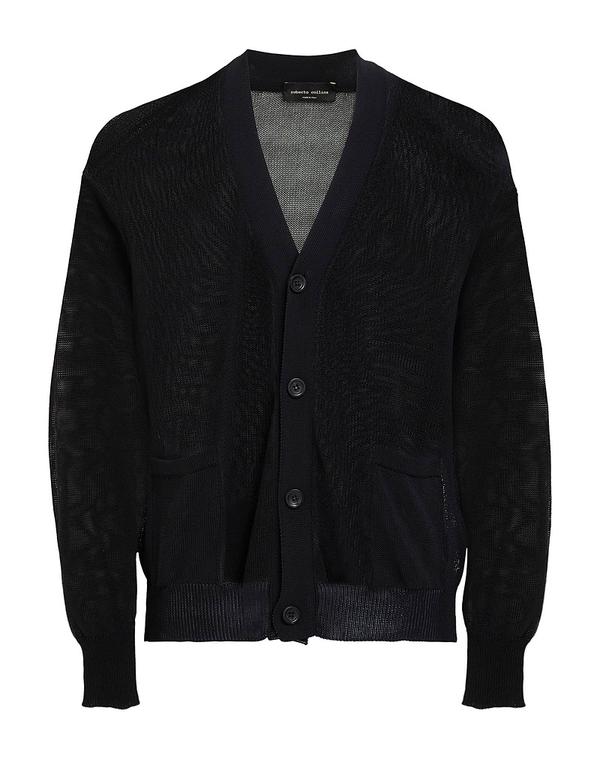 ロベルトコリーナ メンズ アウター カーディガン ROBERTO COLLINA Black ブラック｜ReVida 店