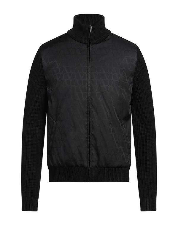 ヴァレンティノ メンズ アウター ジレー チャック付き添い人編み物 VALENTINO GARAVANI Black 黒いこと