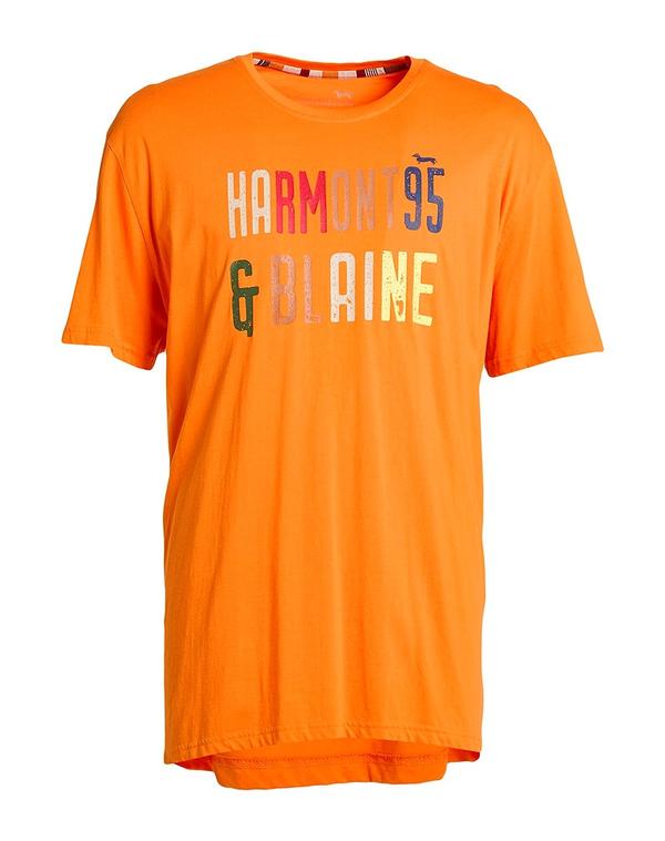 ハーモント & ブレイン メンズ トップス Tシャツ HARMONT & BLAINE Orange オレンジ|ReVida 店