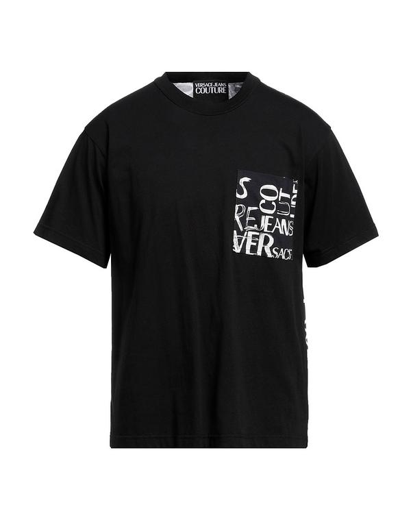 ヴェルサーチ メンズ トップス Tシャツ VERSACE JEANS COUTURE Black ブラック|ReVida 店