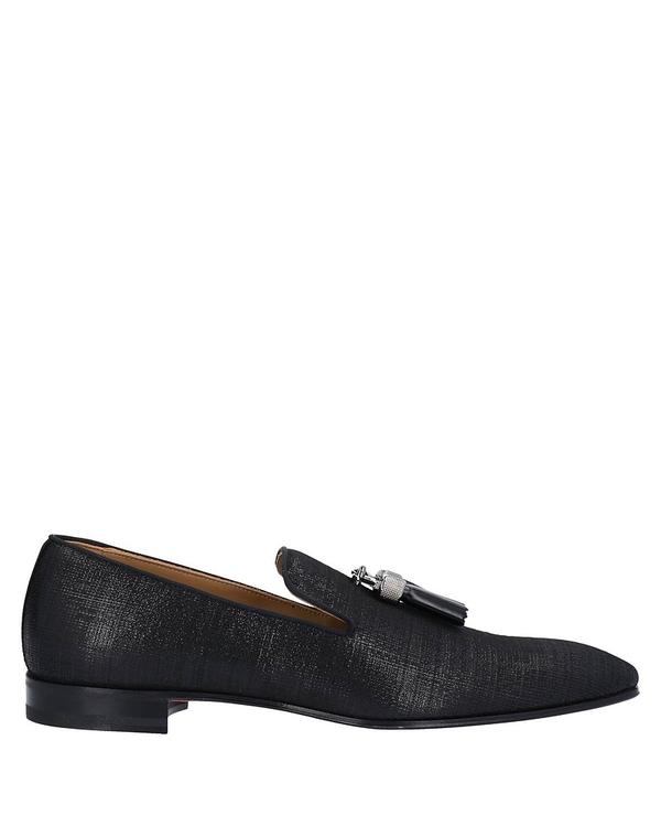 クリスチャン・ルブタン メンズ シューズ スリッポン・ローファー モカシン CHRISTIAN LOUBOUTIN Black 黒いこと
