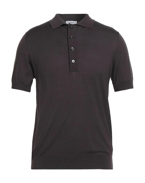 パウロペコラ メンズ トップス スポーツシャツ PAOLO PECORA Dark Brown 赤銅色