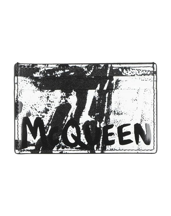 マックイーン メンズ 付属物 札入れ 歌留多入れもの MCQUEEN Black 黒いこと 財布・ケース-メンズ財布