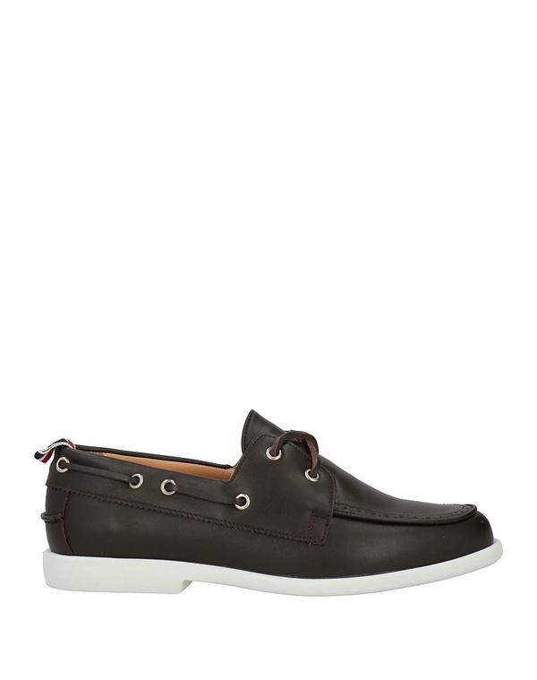 トム赤銅色 メンズ シューズ スリッポン・ローファー モカシン THOM BROWNE Dark Brown 赤銅色