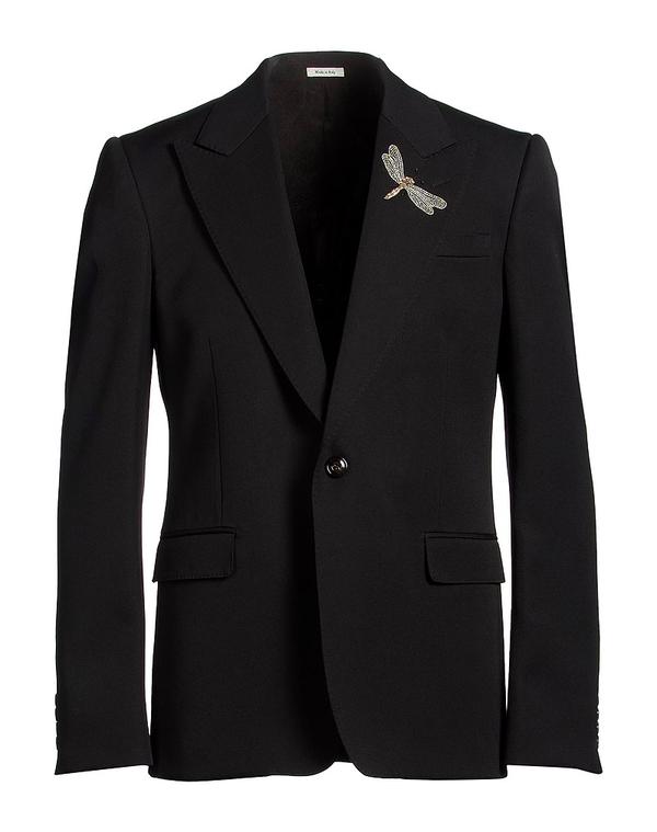 マックイーン メンズ アウター 上衣・上衣 テーラードジャケット MCQUEEN Black 黒いこと