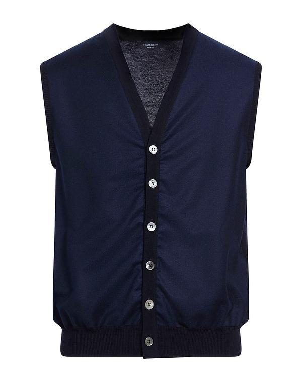 トンボリーニ メンズ アウター ジレー TOMBOLINI Navy 米国海軍