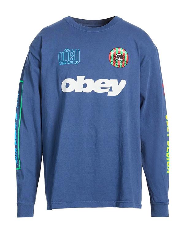オベイ メンズ トップス プルオーバー OBEY Blue Gray 薄墨色