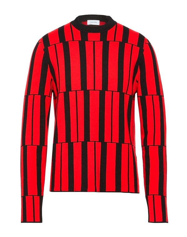フェラガモ メンズ アウター ジレー カシミール編み物 FERRAGAMO Red 赤いこと