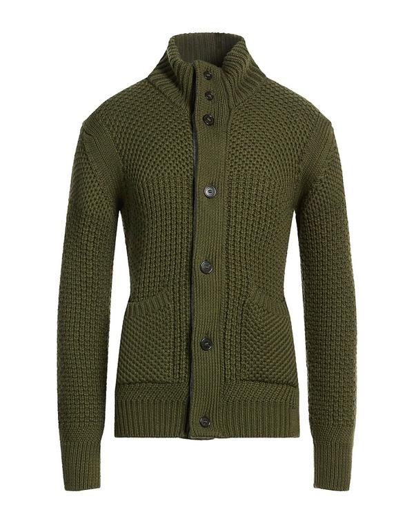 ピューテリー メンズ アウター ジレー チャック付き添い人編み物 PEUTEREY Military Green 緑であること