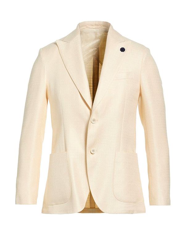ラルディーニ メンズ アウター ジャケット・ブルゾン LARDINI テーラードジャケット Ivory アイボリー