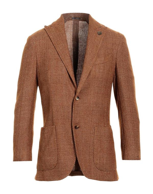ラルディーニ メンズ アウター ジャケット・ブルゾン LARDINI テーラードジャケット Brown ブラウン