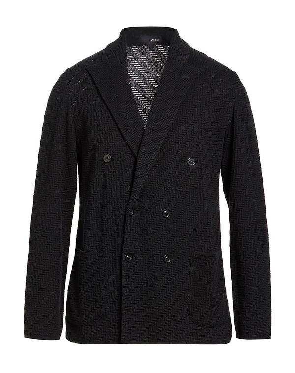 ラルディーニ メンズ アウター ジャケット・ブルゾン LARDINI テーラードジャケット Black ブラック