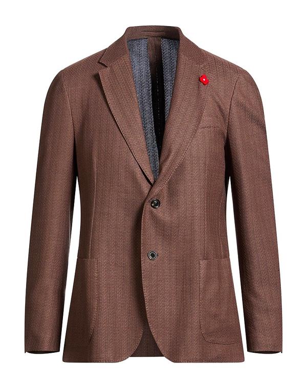 ラルディーニ メンズ アウター ジャケット・ブルゾン LARDINI テーラードジャケット Brown ブラウン｜ReVida 店