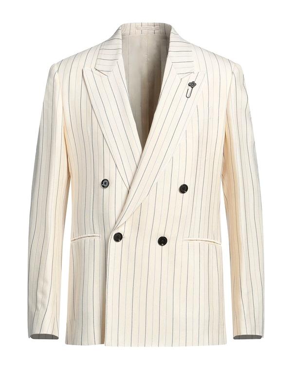 ラルディーニ メンズ アウター ジャケット・ブルゾン LARDINI テーラードジャケット Ivory アイボリー｜ReVida 店
