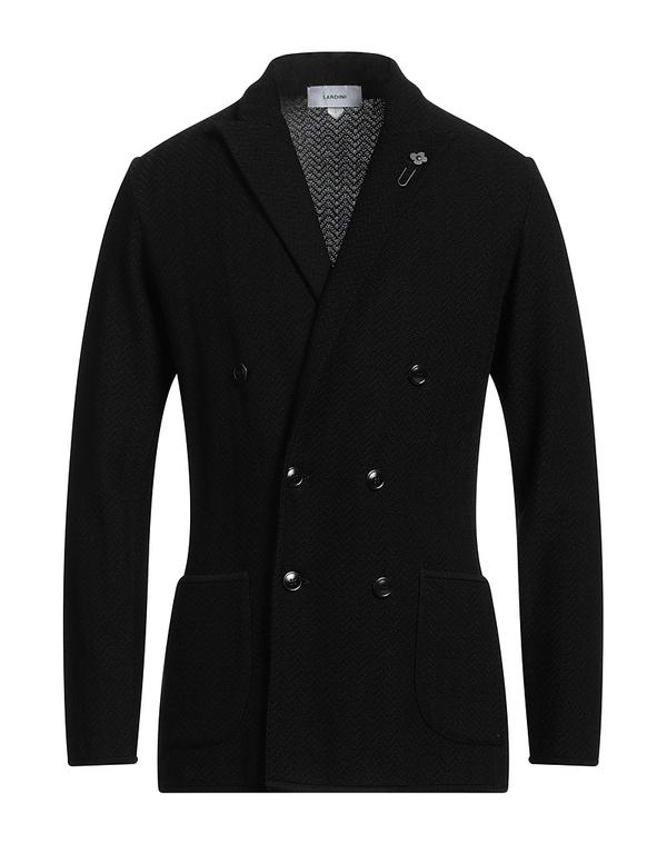 ラルディーニ メンズ アウター ジャケット・ブルゾン LARDINI テーラードジャケット Black ブラック｜ReVida 店