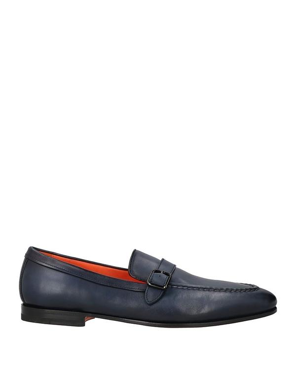 サントーニ メンズ シューズ スリッポン・ローファー モカシン SANTONI Midnight Blue 青碧