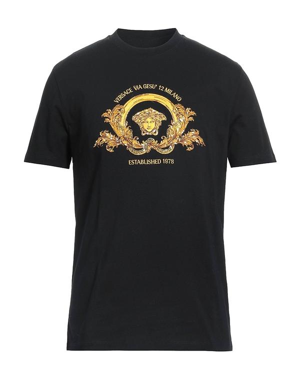 ヴェルサーチ メンズ トップス ティーシャツ VERSACE Black 黒いこと
