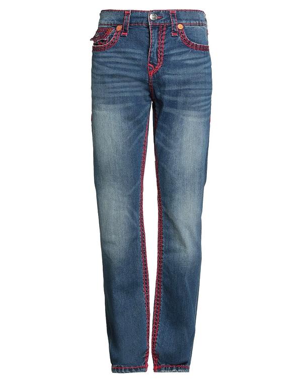 トゥルーレリジョン メンズ ボトムス デニムパンツ TRUE RELIGION ストレートレッグ Blue ブルー