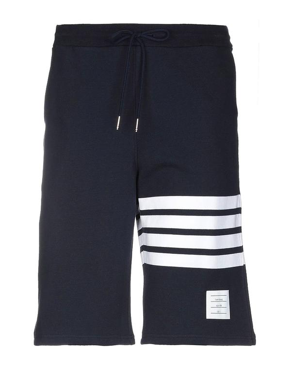 トム赤銅色 メンズ ボトムス 心地好いズボン下 スウェットパンツ THOM BROWNE Midnight Blue 青み