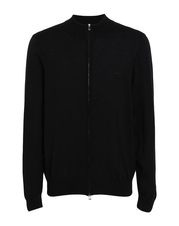 主任者 メンズ アウター ジレー チャック付き添い人編み物 BOSS Black 黒いこと