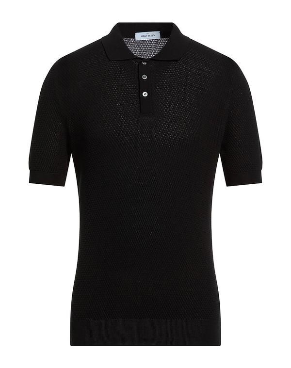 グランサッソ メンズ トップス スポーツシャツ GRAN SASSO Black 黒いこと