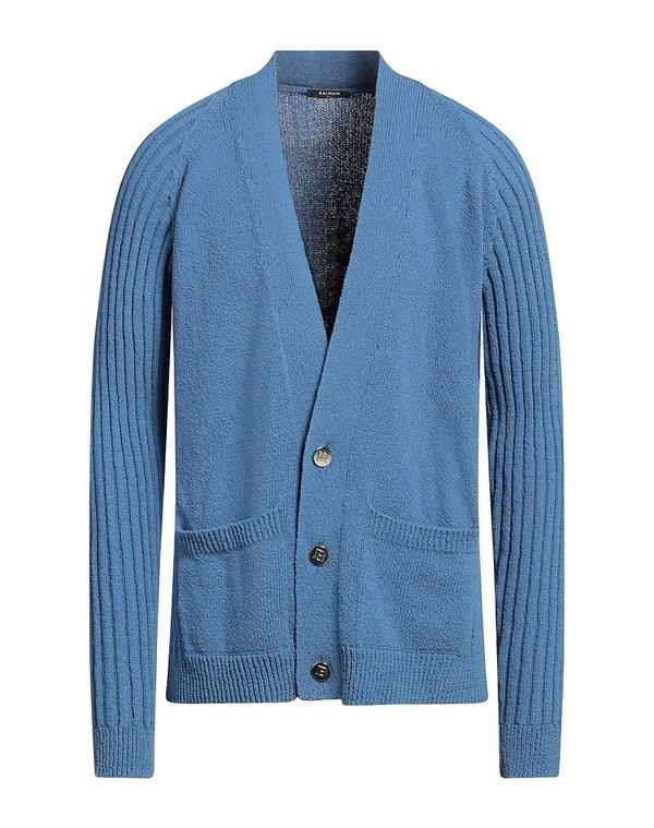 バルマン メンズ アウター ジレー BALMAIN Blue Gray 薄墨色