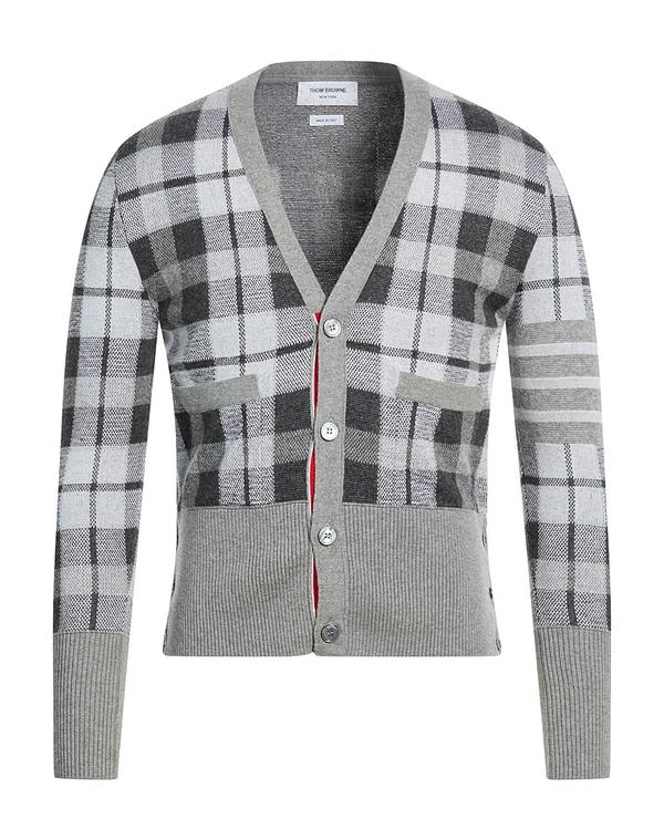 トム赤銅色 メンズ アウター ジレー カシミール編み物 THOM BROWNE Gray 薄墨色