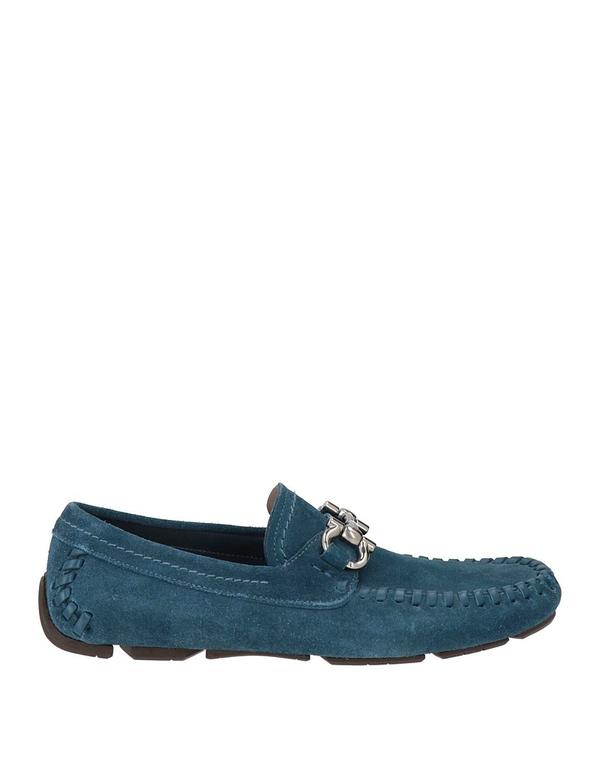 フェラガモ メンズ シューズ スリッポン・ローファー モカシン FERRAGAMO Blue Gray 薄墨色