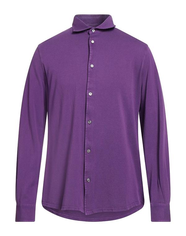 フェデーリ メンズ トップス シャツ FEDELI 無地シャツ Purple パープル