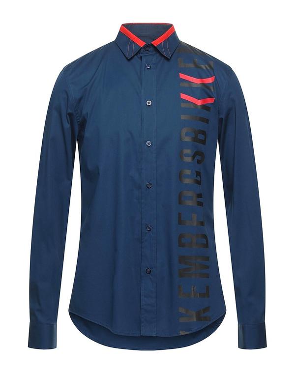 ビッケンバーグス メンズ トップス シャツ BIKKEMBERGS 無地シャツ Midnight Blue ブルー
