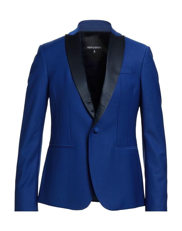 パトリツィア ペペ メンズ アウター ジャケット・ブルゾン PATRIZIA PEPE テーラードジャケット Bright Blue ブルー｜ReVida 店