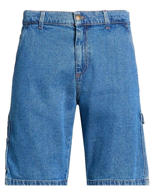 キャタピラー メンズ ボトムス 二分の一ズボン下・さる股引き デニムショートパンツ CATERPILLAR Blue 青み