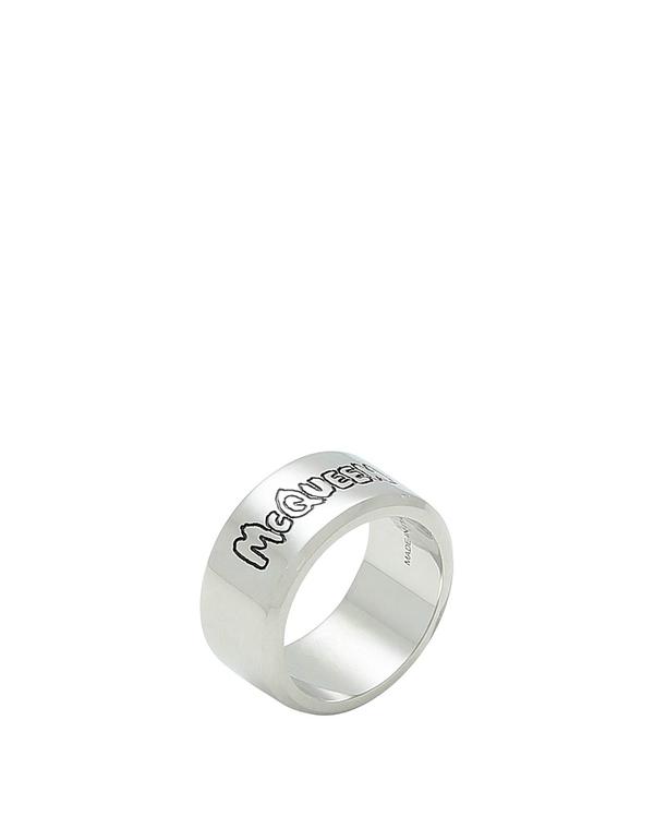 マックイーン メンズ 添え物 指環 MCQUEEN Silver しろがね色