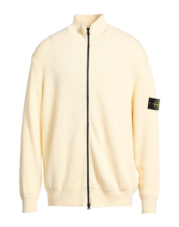 ストーンアイランド メンズ アウター ジレー チャック付き添い人編み物 STONE ISLAND Ivory 象牙色