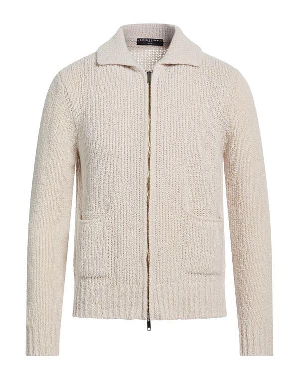 ダニエル フィエゾリ メンズ アウター ジレー チャック付き添い人編み物 DANIELE FIESOLI Off White 象牙色