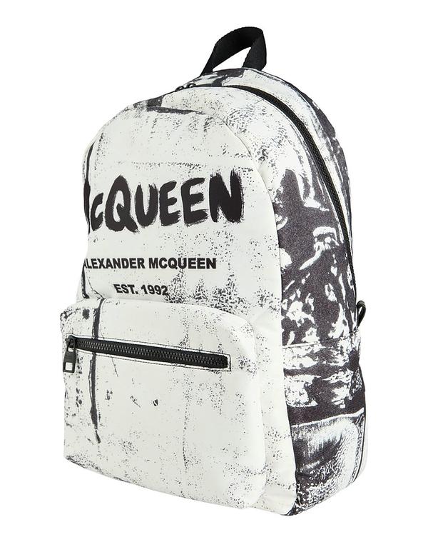 マックイーン メンズ 御徒面子 うしろ側容器に並べる・背嚢 MCQUEEN White 白いこと