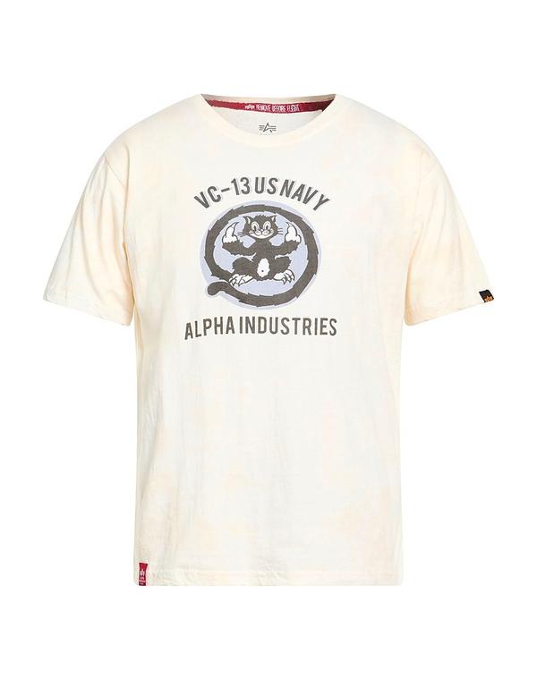 アルファインダストリーズ メンズ トップス ティーシャツ ALPHA INDUSTRIES Ivory 象牙色