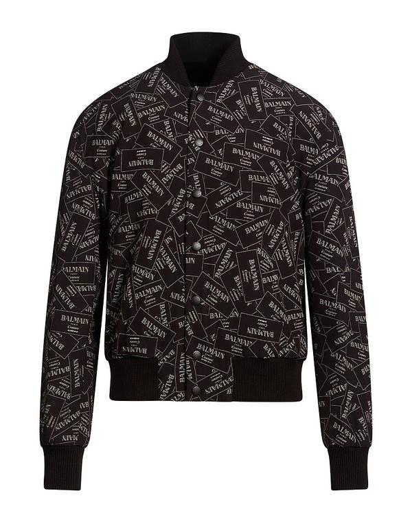 バルマン メンズ アウター 上衣・上衣 ボンバージャケット BALMAIN Black 黒いこと