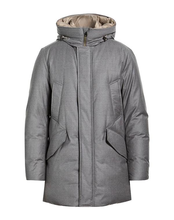 羊毛 一財産 メンズ アウター 厚地の外套 WOOLRICH Gray 薄墨色