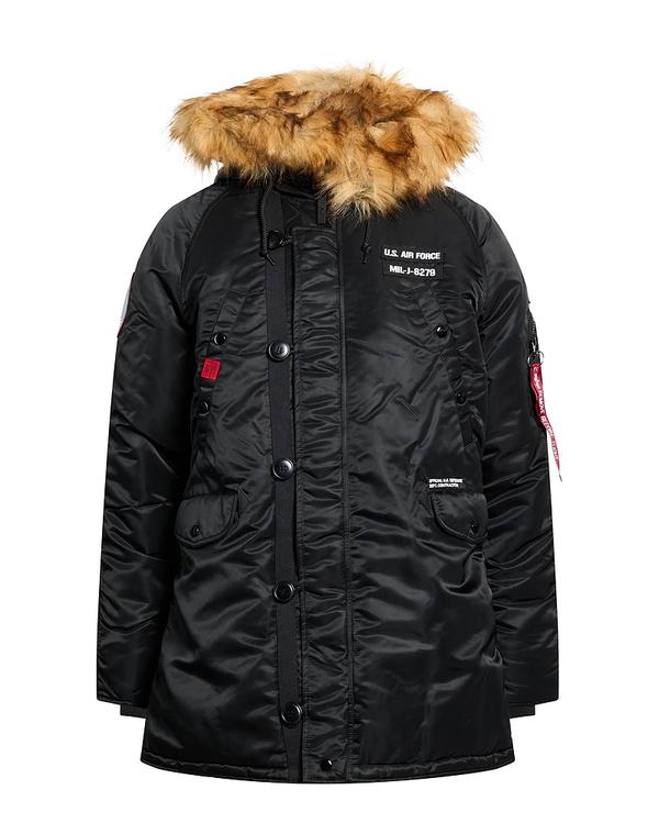 アルファインダストリーズ メンズ アウター 厚地の外套 ALPHA INDUSTRIES Black 黒いこと