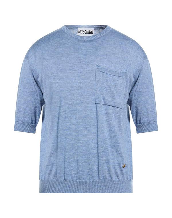 モスキーノ メンズ トップス プルオーバー ティーシャツ MOSCHINO Light Blue 青色