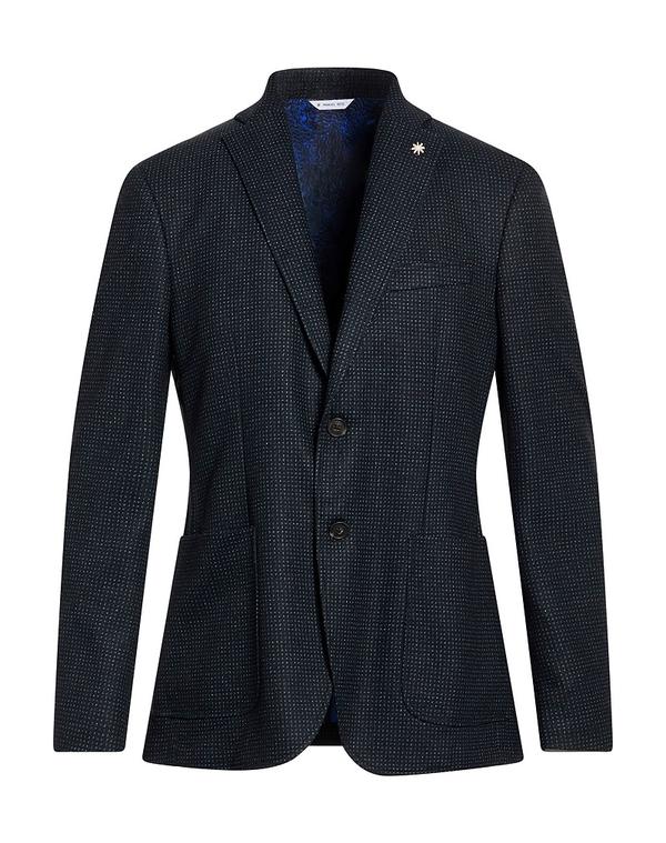 マニュエル リッツ メンズ アウター 上衣・上衣 MANUEL RITZ Midnight Blue 青色