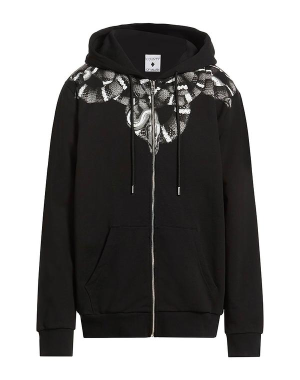 マルセロバーロン メンズ アウター パーカー・スウェット MARCELO BURLON Black 黒いこと