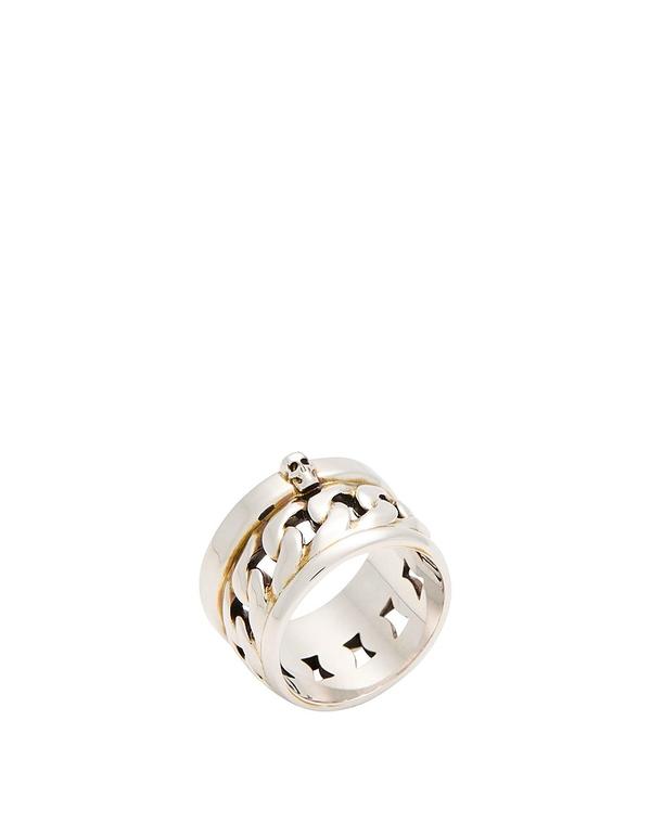 マックイーン メンズ 佩び物 指環 MCQUEEN Silver しろがね色