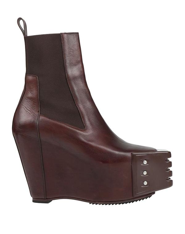 リックオウエンス メンズ シューズ ブーツ・レインブーツ 遊撃手ブーツ RICK OWENS Dark Brown 赤銅色