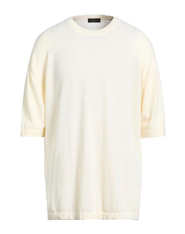ロベルトコリーナ メンズ トップス プルオーバー ティーシャツ ROBERTO COLLINA Ivory 象牙色