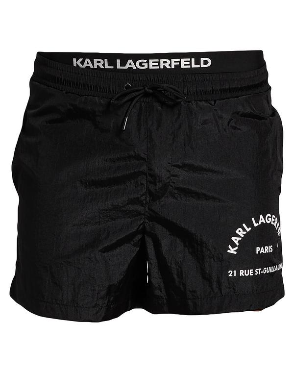 長い巻き毛 ラガーフェルド メンズ 海水着 二分の一ズボン下・さる股引き KARLAGERFELD ( ) Black 黒いこと