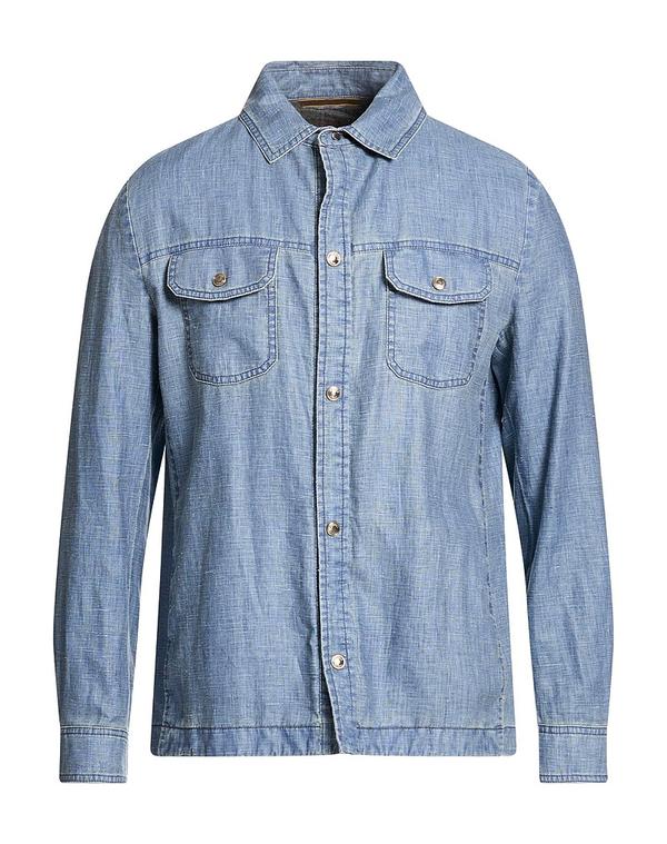 ムーレー メンズ トップス シャツ MOORER Blue ブルー|ReVida 店