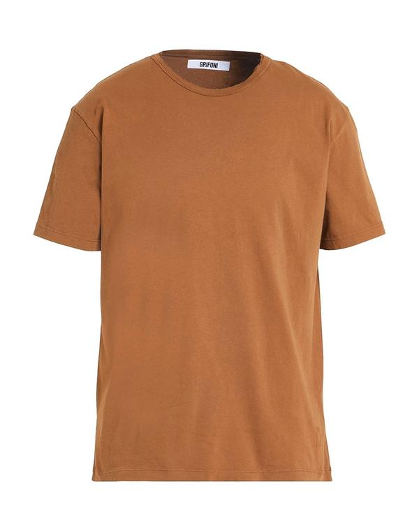 グリフォーニ メンズ トップス Tシャツ GRIFONI Brown ブラウン|ReVida 店